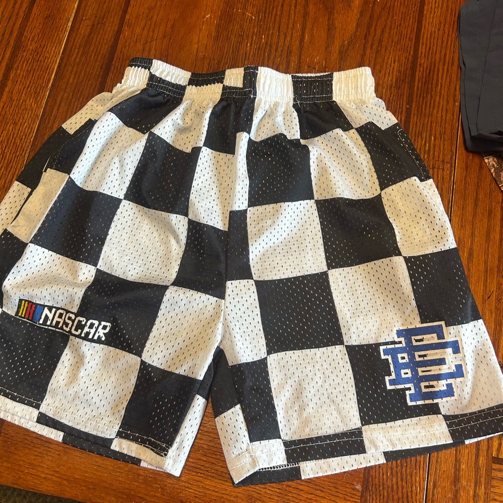 Eric Emanuel NASCAR Checkered Shorts - Black and White